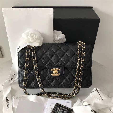 chanel double flap bag small black